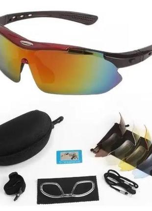 Захисні окуляри oakley без бренду червоний 5 пар змінних лінз