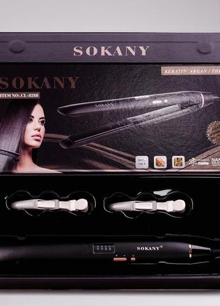 Випрямляч для волосся керамічний до 230 градусів, стайлер для вирівнювання волосся з дисплеєм sokany cl-82885 фото