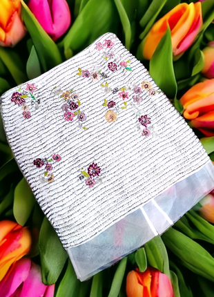 Брендовая нарядная юбка topshop паетки цветы индия этикетка