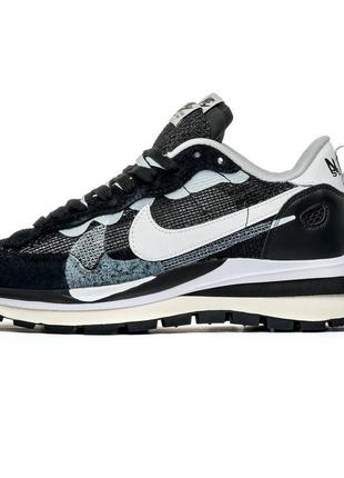 Кросівки найк nike nike vaporwaffle sacai black white1 фото