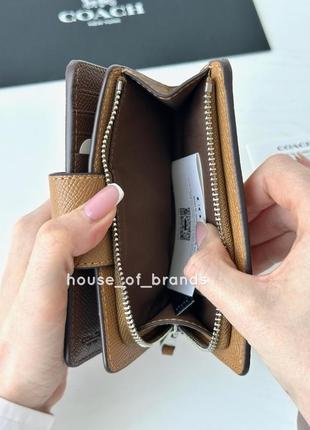 Coach medium corner zip wallet женский кожаный брендовый кошелек коуч коач оригинал портмоне на подарок жене на подарок девушке5 фото
