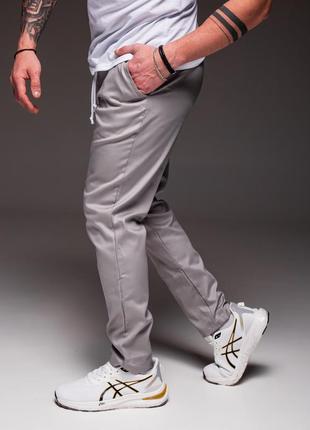 Мужские летние брюки серые4 фото