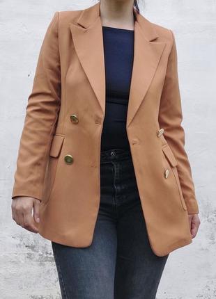 Жіночий піджак карамельного кольору, розмір s-m1 фото