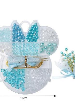 Органайзер пластиковий контейнер тара для бісеру білий 10 відділень набір для браслетів