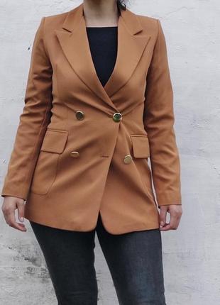 Жіночий піджак карамельного кольору, розмір s-m5 фото