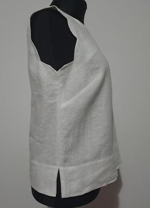 100% лён люкс бренд англия льняная белая блузка6 фото