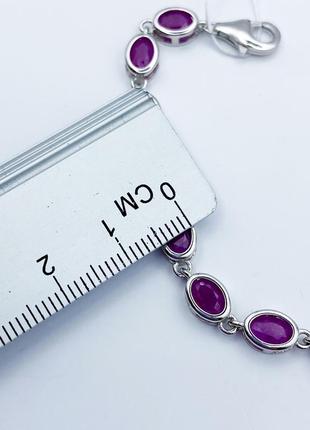 Браслет серебряный с рубином 16+3 см 7,19 г5 фото