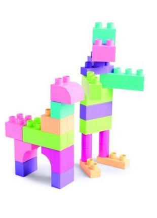 Конструктор пластиковый "kids blocks" 50 элементов (розовый) 4