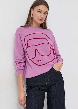 Свитер karl lagerfeld розовый черный с белым