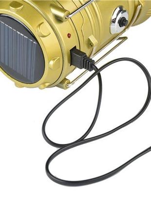 Кемпинговый фонарик с солнечной панелью черный