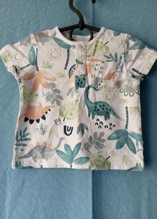 Футболка літня з динозаврами tu 3-6m/62-68