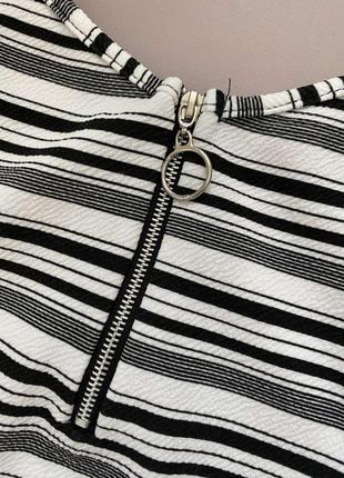 Стильний базовий сарафан у смужку чорно білого кольору сарафан на змійці р.s/m2 фото