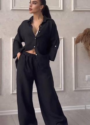 Костюм свободный лен жатый 42-52 р-р