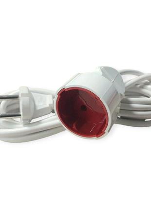 Сетевой удлинитель luxel 1 пост без заземления, 5м, белый (7015)