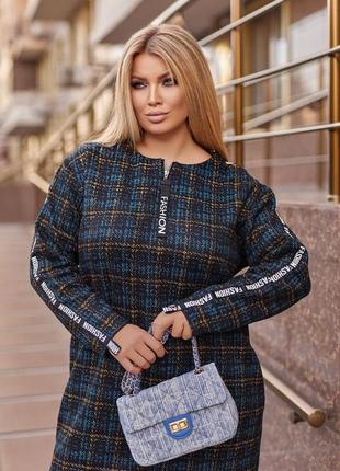 Тепла трикотажна сукня у великому розмірі розміри: 50-52, 54-56, 58-60, 62-64