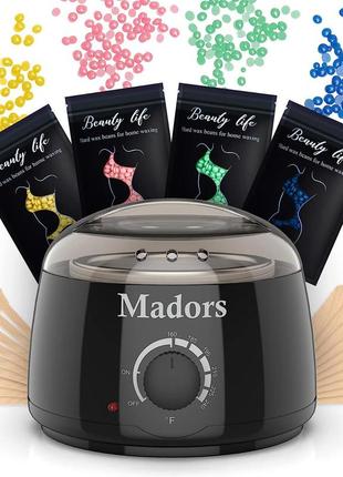 Набір для депіляції воском madors для жінок нагрівальний кільцевий воскоплав для видалення волосся інтелектуальна воскотопка з жор