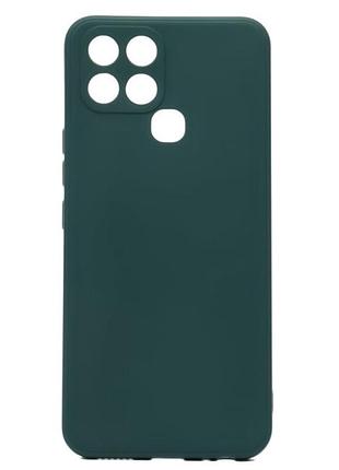 Чохол fiji style для infinix smart 6 (x6511 / x6511b / x6511e) силікон бампер із захистом блоку камер темно-зелений