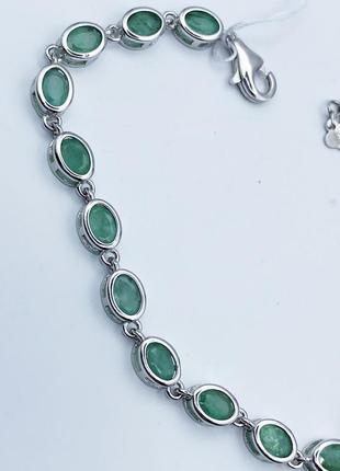 Браслет серебряный с изумрудом 16+3 6,42 г6 фото