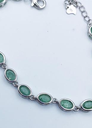 Браслет серебряный с изумрудом 16+3 6,42 г