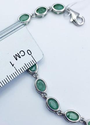 Браслет серебряный с изумрудом 16+3 6,42 г3 фото