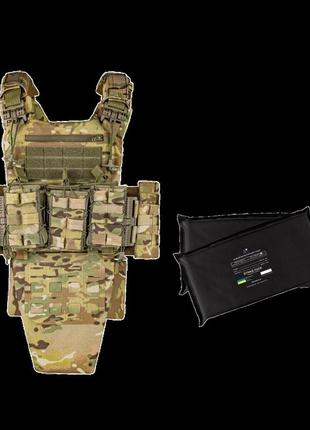 Плитоноска + 3 підсумки для ак + комплект захисту 2 класу мультикам, original, ua