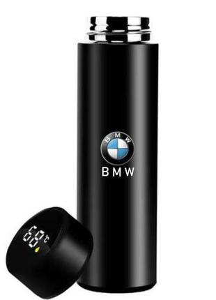 Термокружка bmw с сенсорным led-индикатором температуры, умный термос с датчиком температуры бмв.