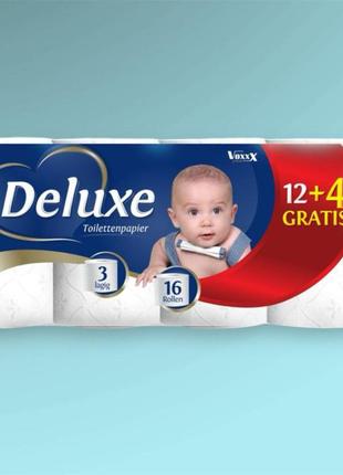 Туалетний папір deluxe toilettenpapier 3х шаровий 16 рулонів