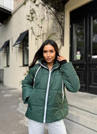 Теплая водонепроницаемая куртка с капюшоном, черный и зеленый, xs,s,l,xl,xxl оверсайз