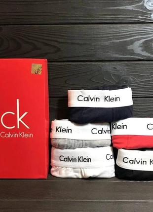 Мужские брендовые трусы боксеры ck, набор 5 шт в подарочной коробке (a34m) m