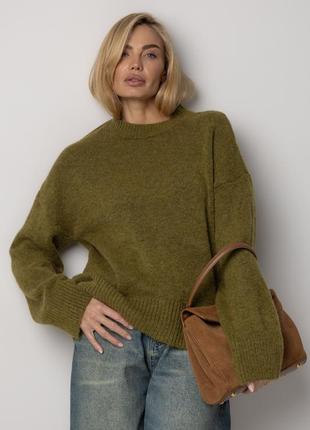 Женский джемпер oversize из ворсистой пряжи