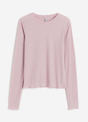 Новий вкорочений лонгслів в рубчик h&m