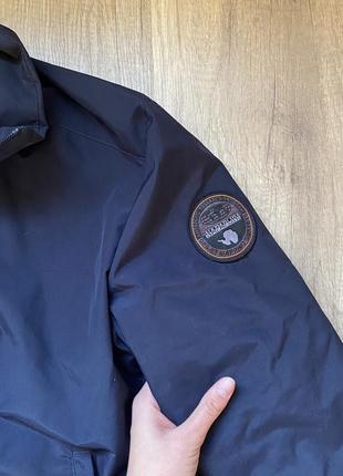 Трендовая мужская новая синяя нейлоновая водонепроницаемая куртка, бомбер на флисе napapijri4 фото
