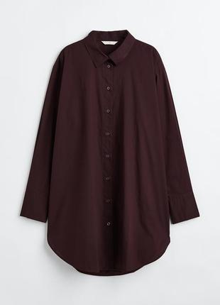 Нова подовжена бавовняна рубашка, сорочка оверсайз h&m. нова колекція!