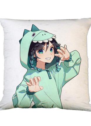 Подушка венті мандрівник геншин імпакт genshin impact двостороння 40х40 см (p0781)