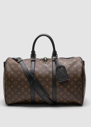 Жіноча сумка louis vuitton keepall bandouliere коричнева 45 х 26 х 21 см