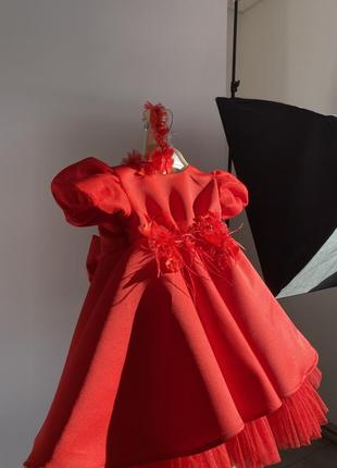 Платье для девочки красное праздничное