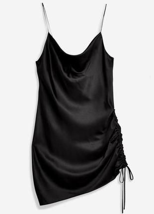 Платье topshop атласное черная2 фото