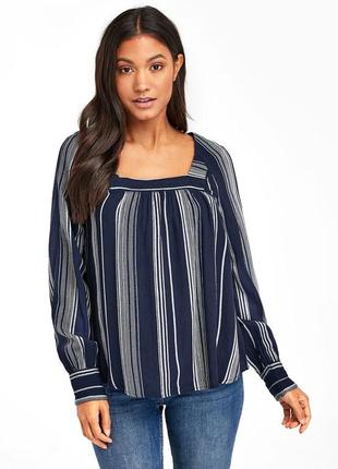 Натуральная блуза в полоску большой размер