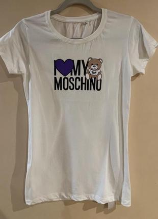 Футболка белая moschino