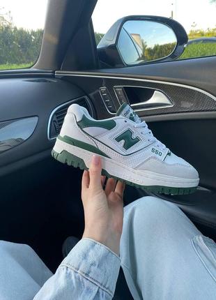 New balance 550 white green кеди