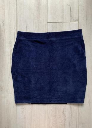 Вельветовая юбка мини с разрезами2 фото