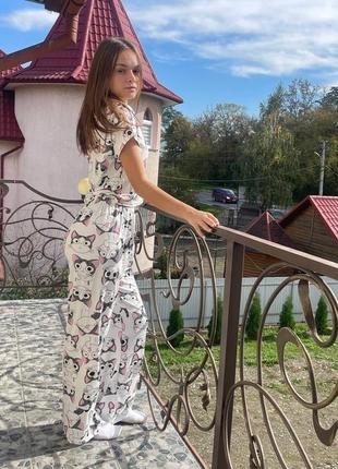 Піжама топ штани з котами