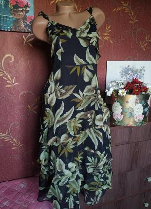 Сукня міді з рослинним принтом від oasis3 фото