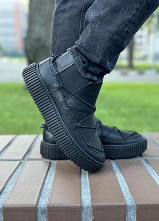 Зимние мужские ботинки black (мех) 40-41-42-43-44-45