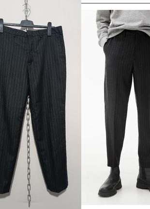 Повседневные шерстяные брюки в тонкую полоску мужские arket , eur 52/180