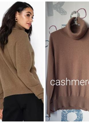 Кашемировый свитер водолазка jaeger pure cashmere кэмел 100% кашемир