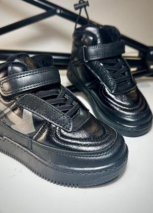 Хайтопы кроссовки черные на девочку деми утепленные jong golf