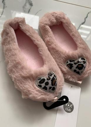 Yoclub тапочки тапочки пудровые с сердечком 28-29 размер
