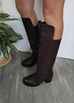 Стильные кожаные сапоги, сапоги, ботинки
