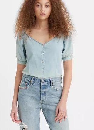 Блуза джинсова марта реглан з коротким рукавом levi’s